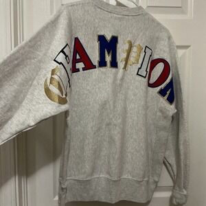 Champion Reverse Weave Vintage Sweatshirt Full Spell Medium GF70 2UC VTG